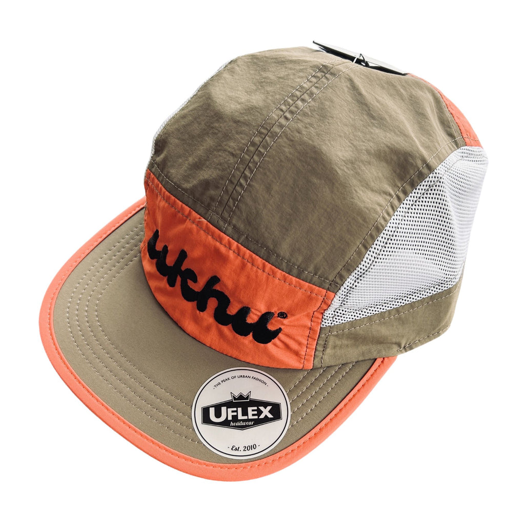 Ukhu Biege, Orange and Black branded active cap.