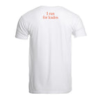 Ukhu mens white brushed cotton crew neck t-shirt back with orange branding.