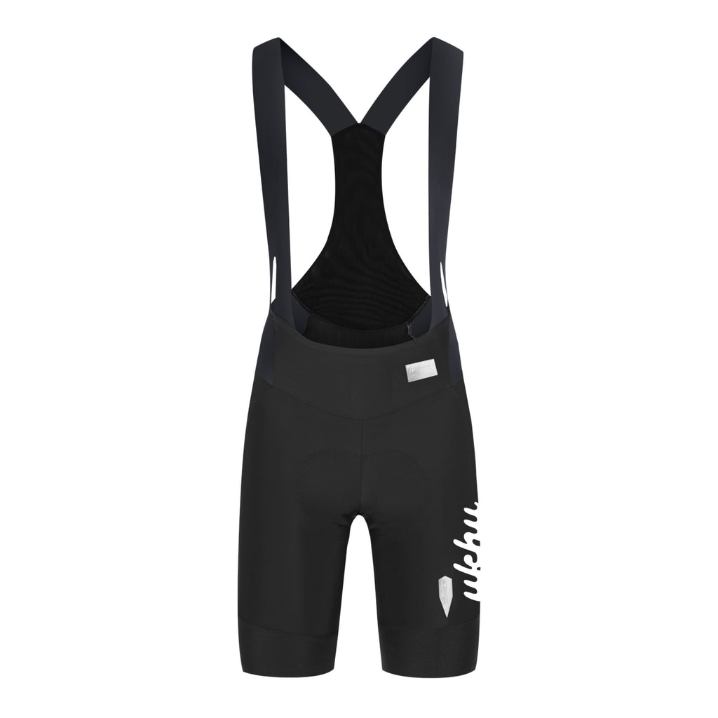 UKHU Womens Q365 Cycling Bib Shorts Front - Black